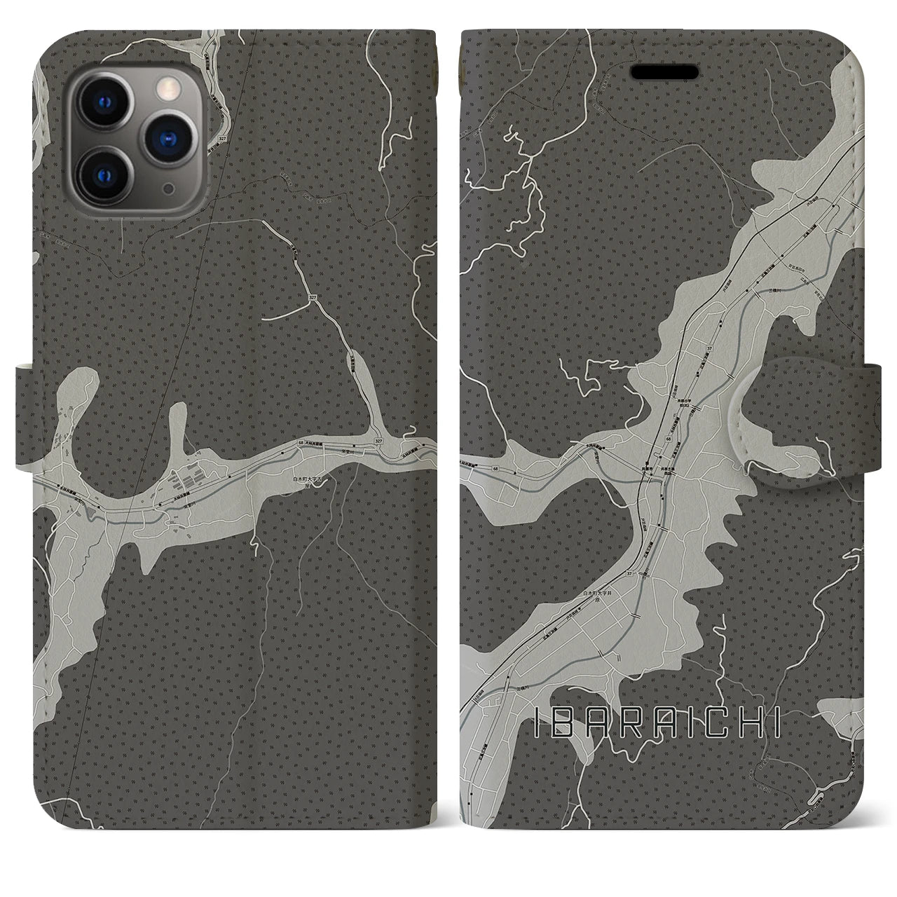 【井原市（広島県）】地図柄iPhoneケース（手帳タイプ）