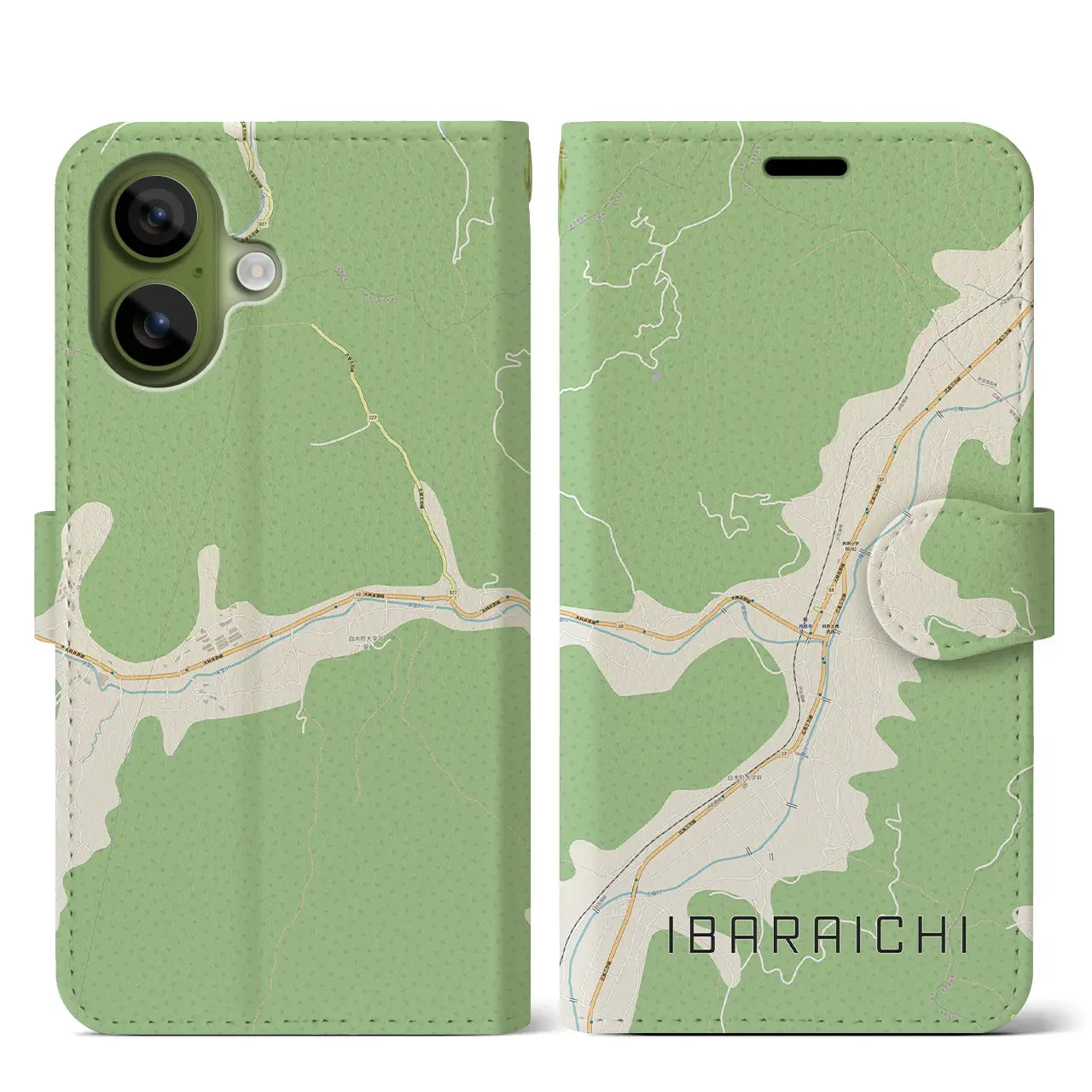 【井原市（広島県）】地図柄iPhoneケース（手帳タイプ）