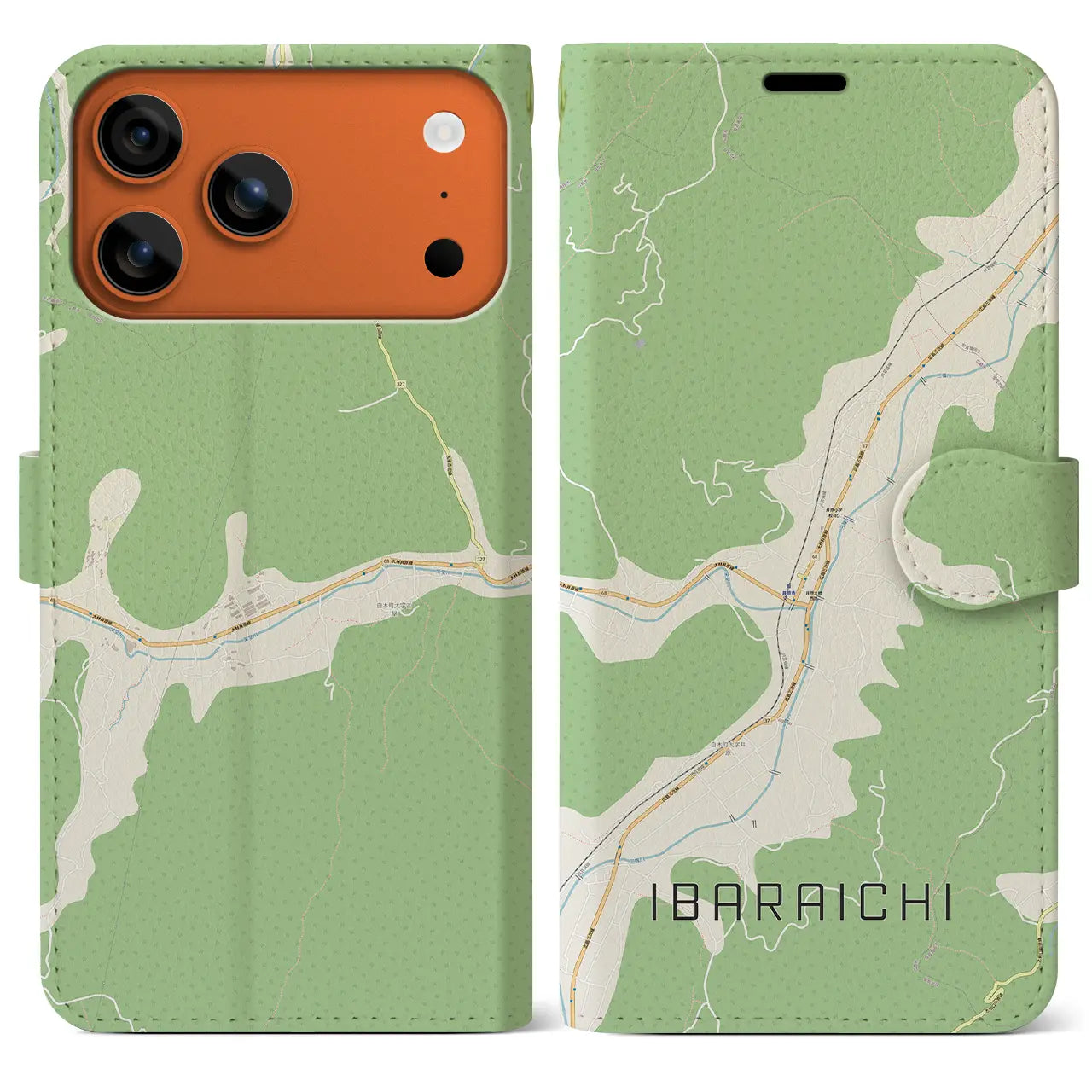 【井原市（広島県）】地図柄iPhoneケース（手帳タイプ）