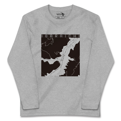 【井原市（広島県）（広島県）】地図柄ロングスリーブTシャツ