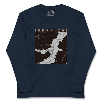 【井原市（広島県）（広島県）】地図柄ロングスリーブTシャツ