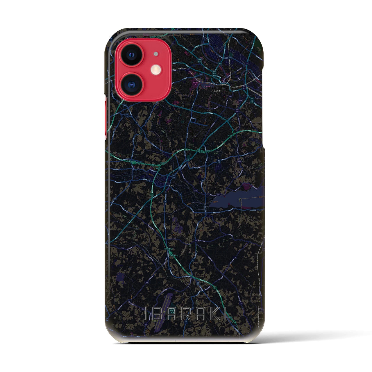 【茨城（茨城県）】地図柄iPhoneケース（バックカバータイプ）