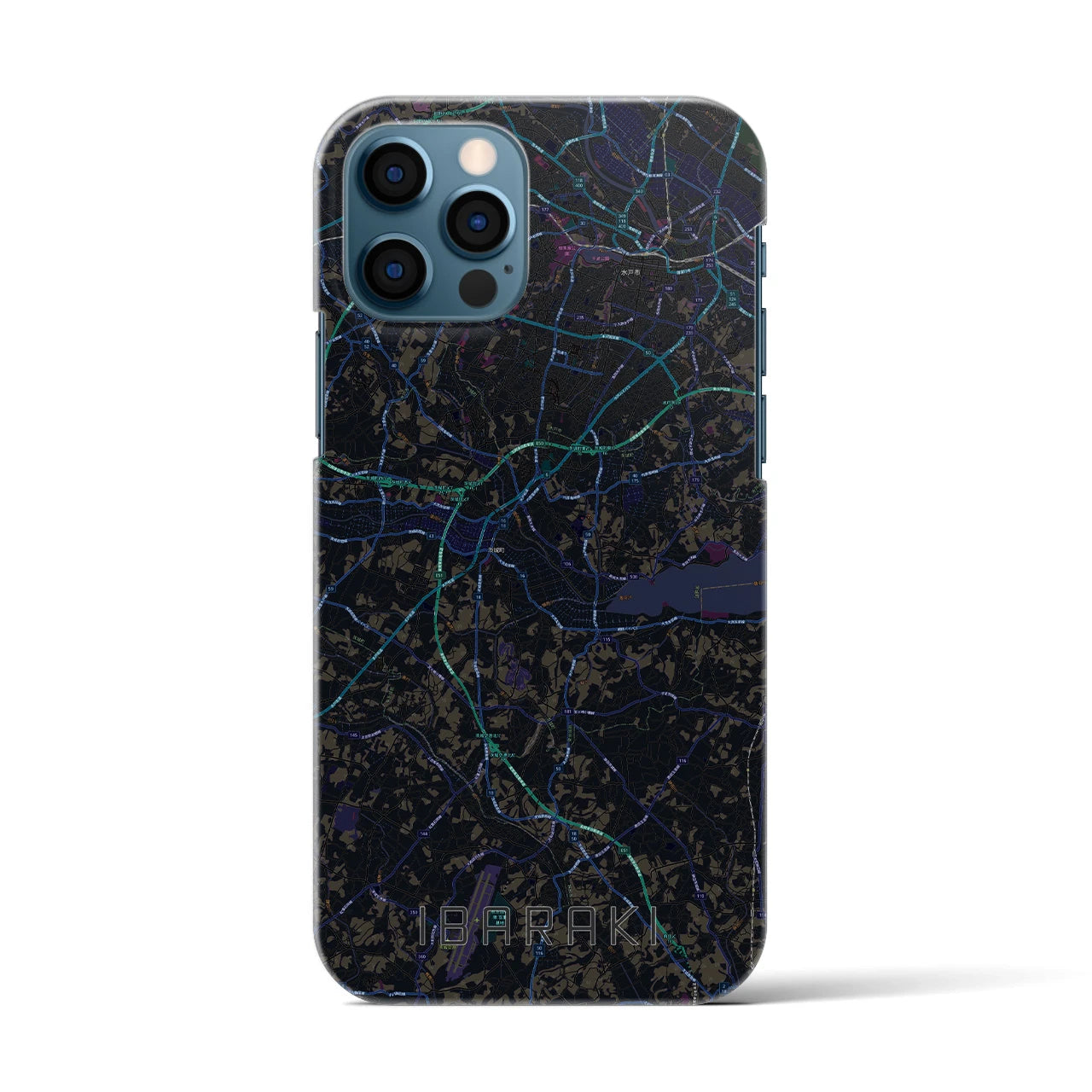 【茨城（茨城県）】地図柄iPhoneケース（バックカバータイプ）