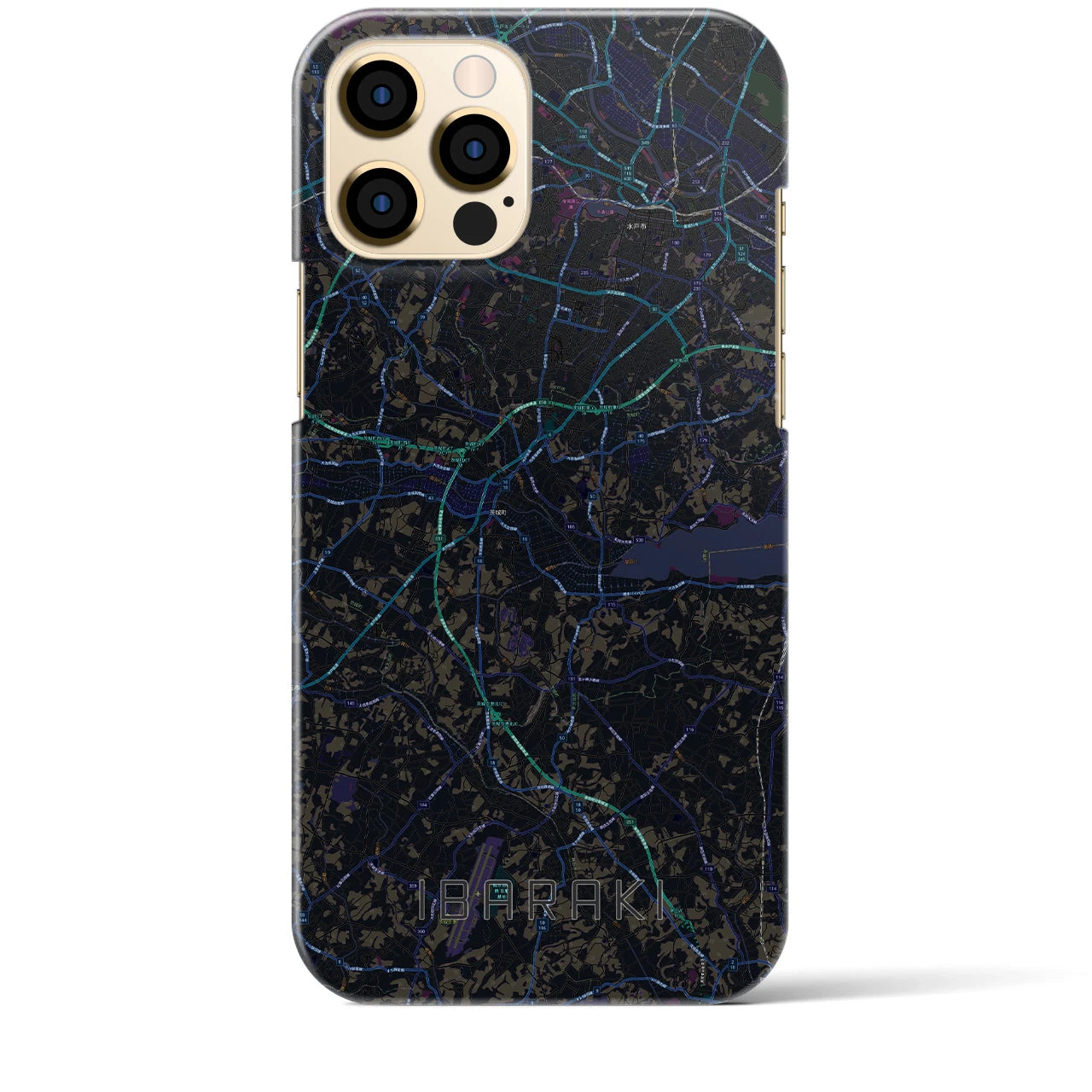 【茨城（茨城県）】地図柄iPhoneケース（バックカバータイプ）