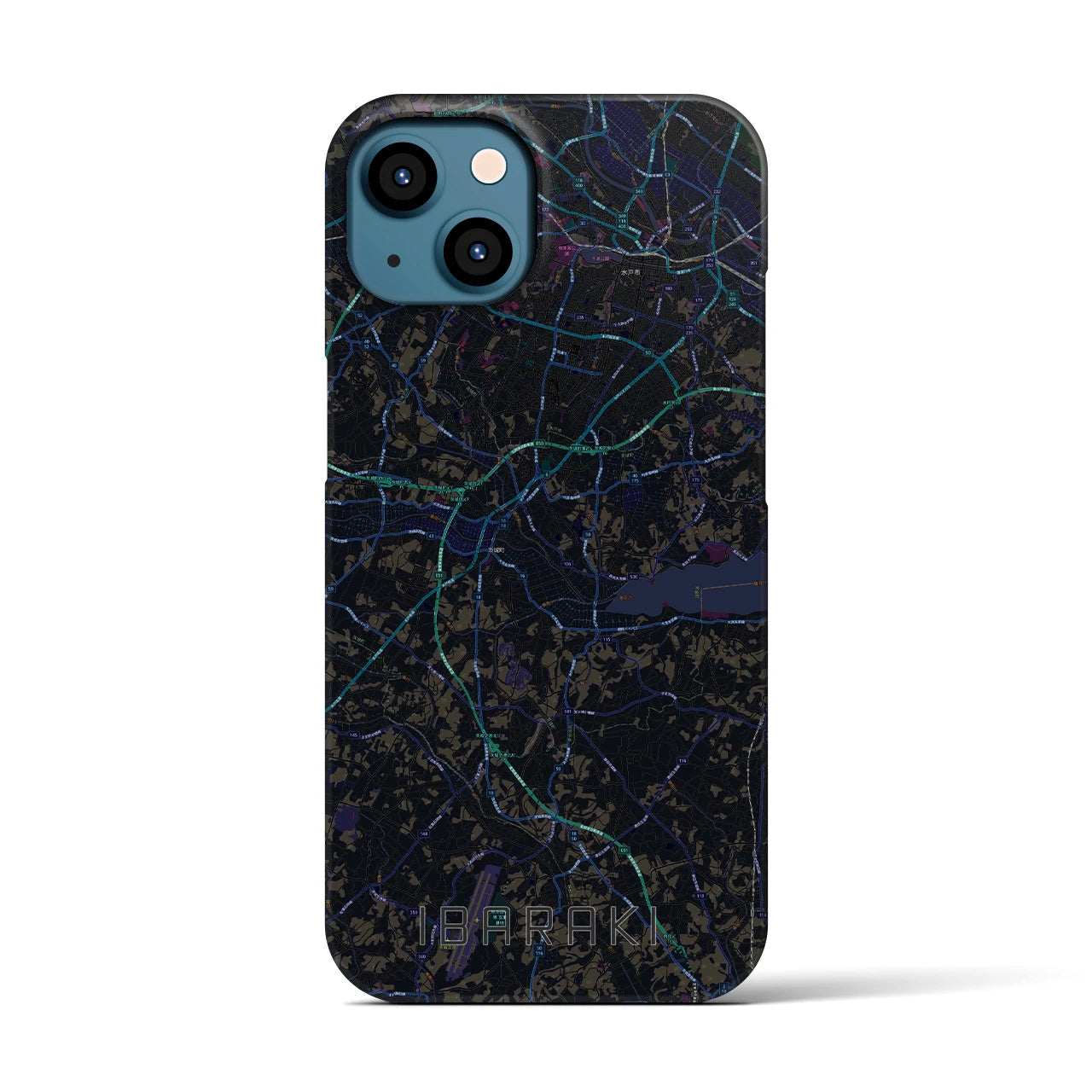 【茨城（茨城県）】地図柄iPhoneケース（バックカバータイプ）