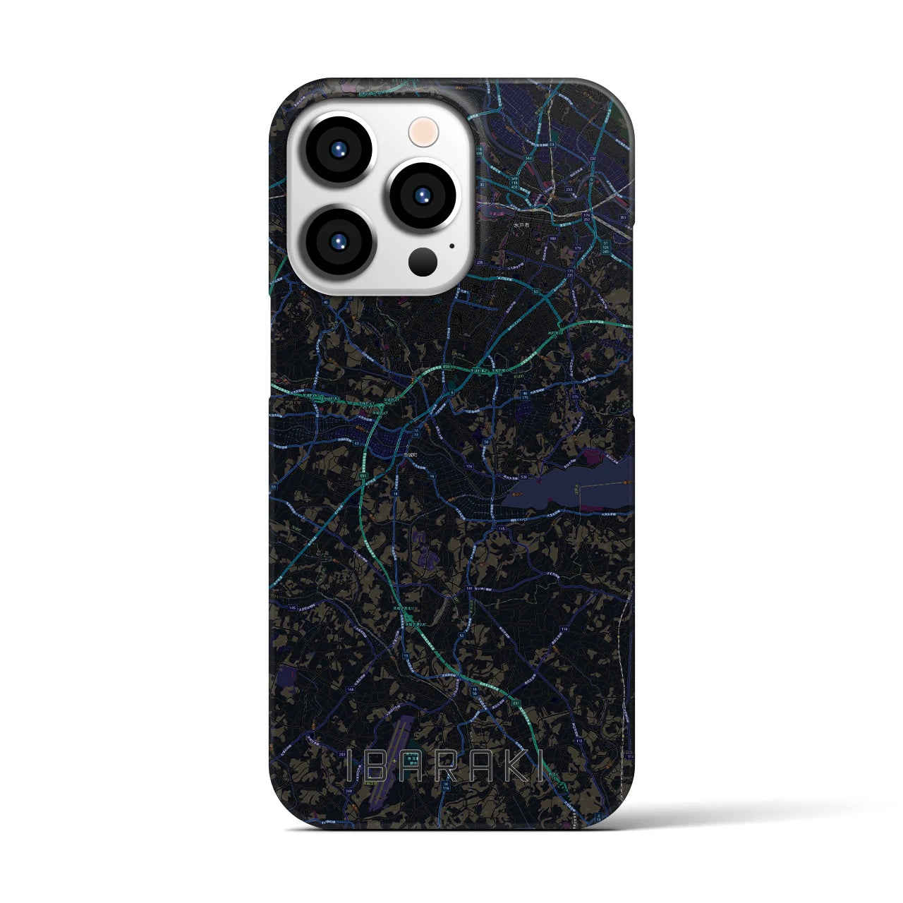 【茨城（茨城県）】地図柄iPhoneケース（バックカバータイプ）