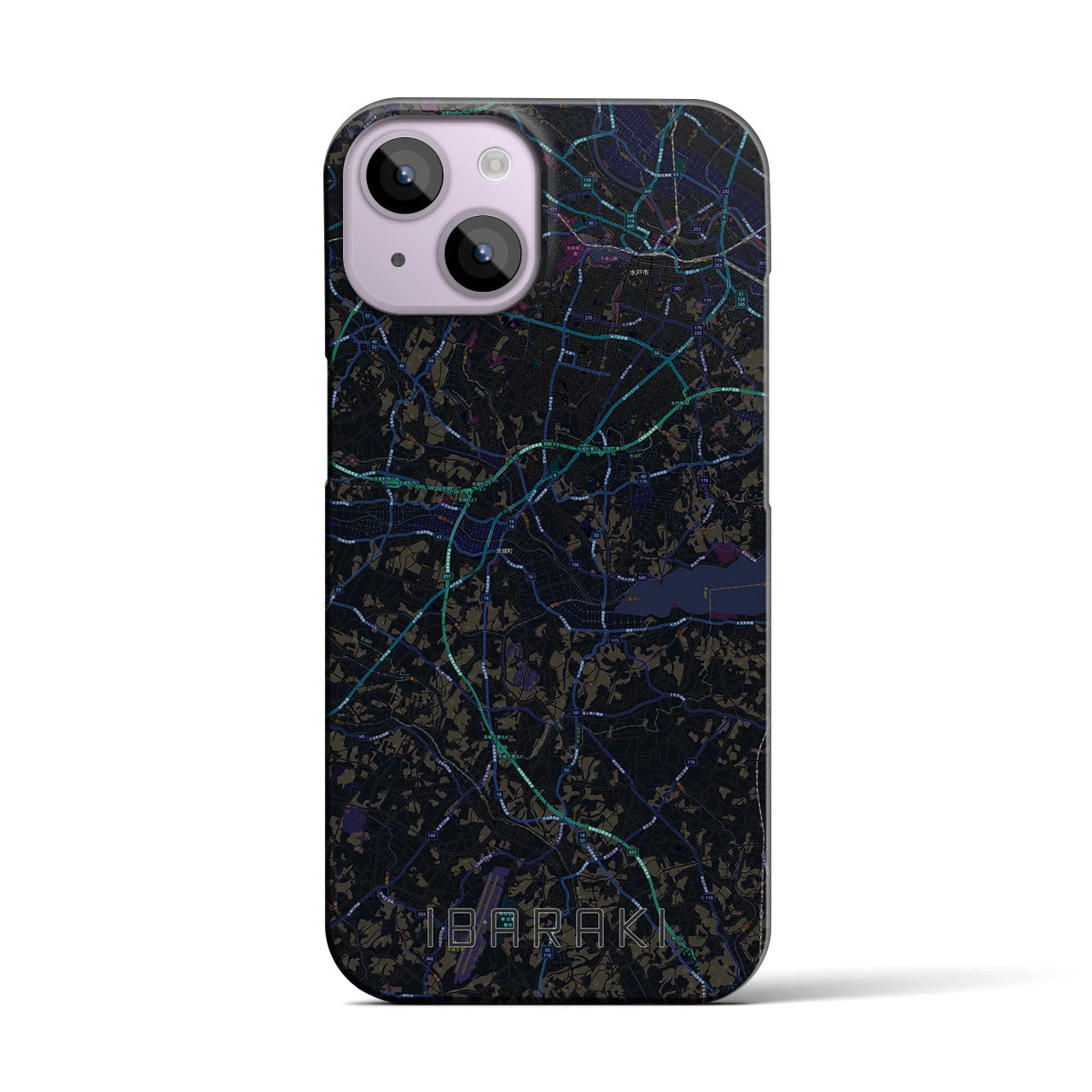 【茨城（茨城県）】地図柄iPhoneケース（バックカバータイプ）