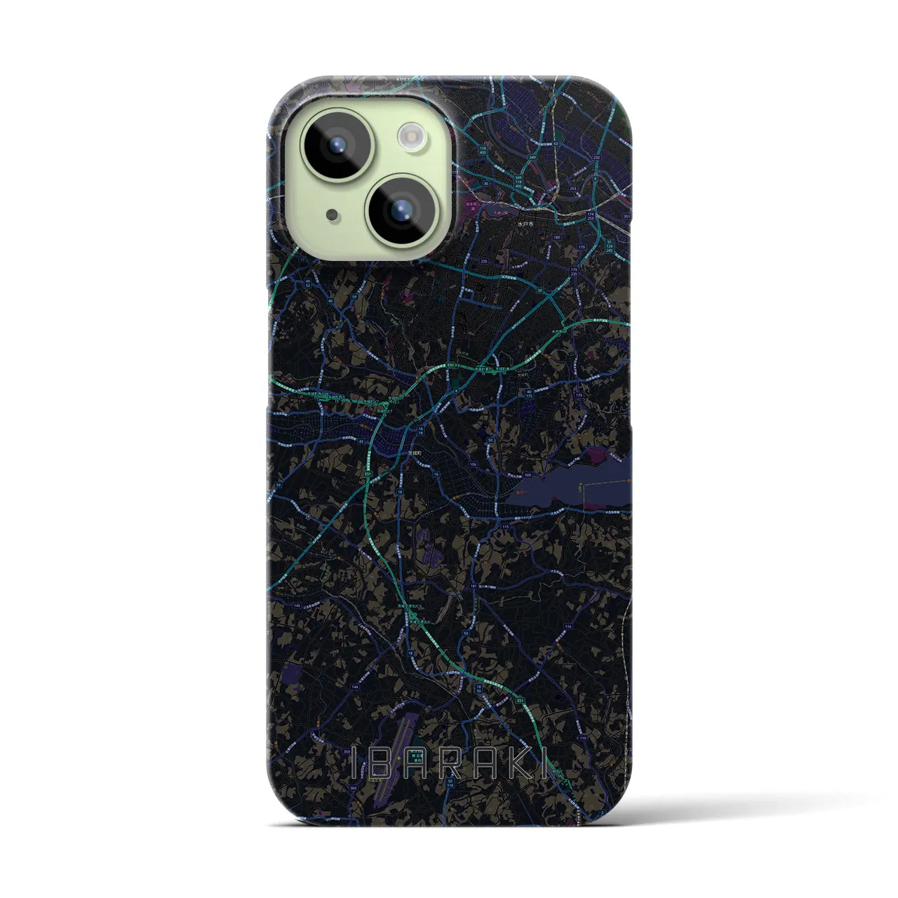 【茨城（茨城県）】地図柄iPhoneケース（バックカバータイプ）