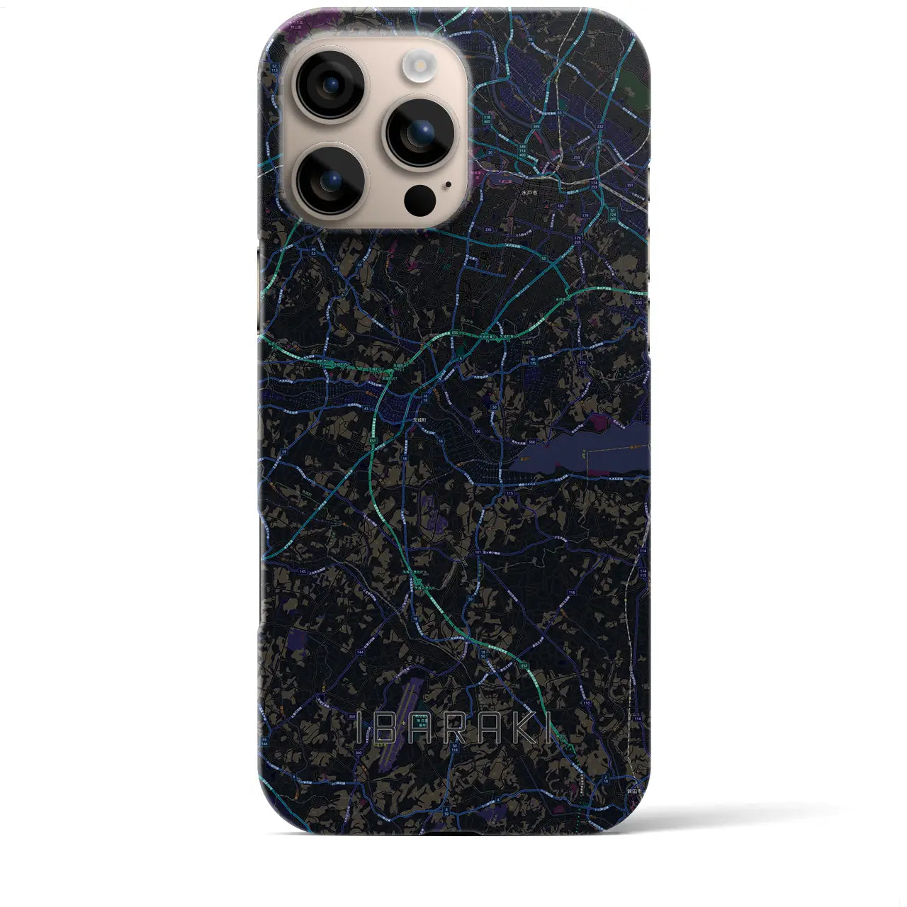 【茨城（茨城県）】地図柄iPhoneケース（バックカバータイプ）