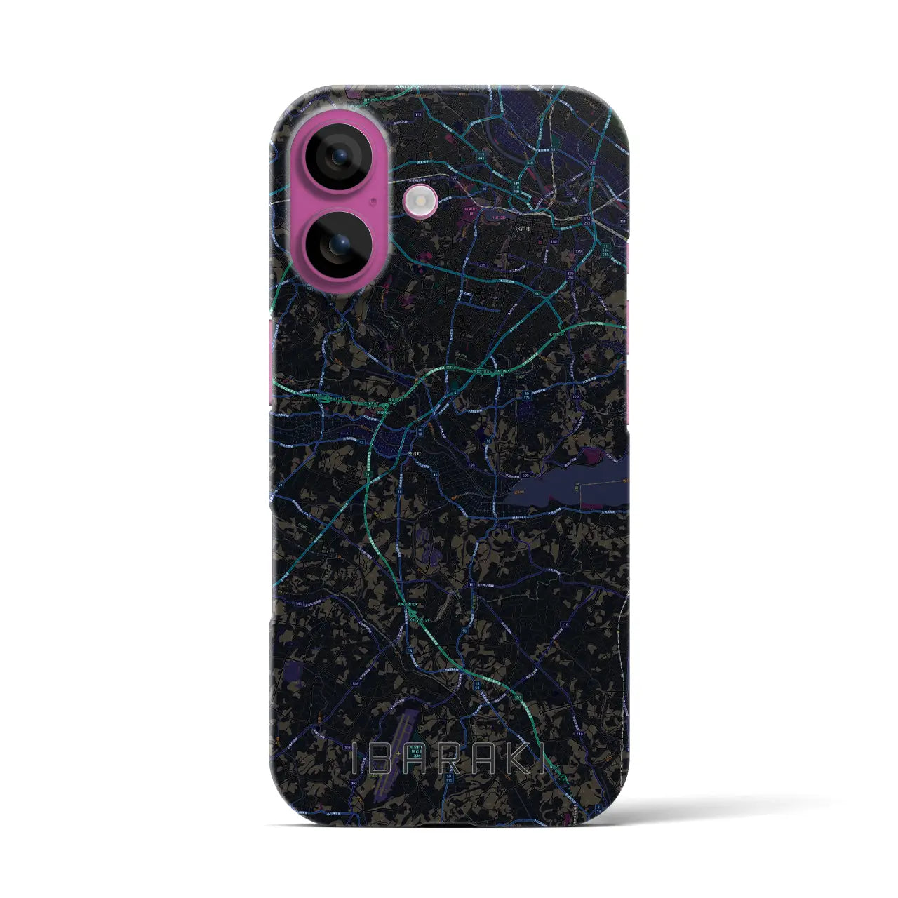 【茨城（茨城県）】地図柄iPhoneケース（バックカバータイプ）