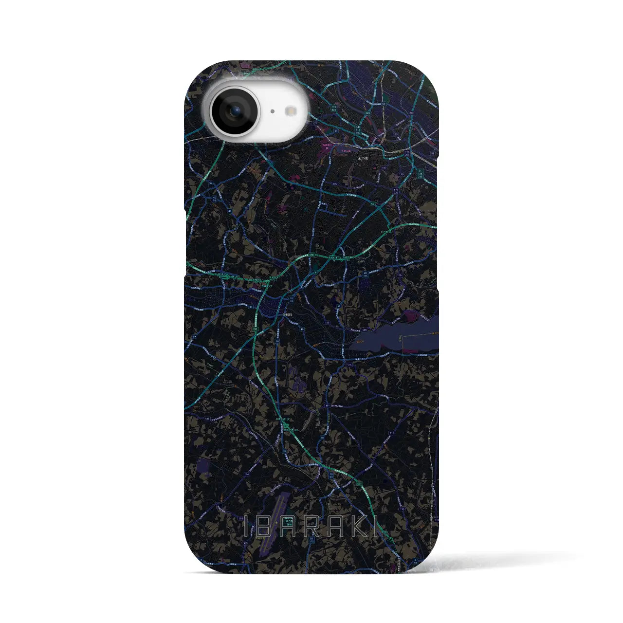 【茨城（茨城県）】地図柄iPhoneケース（バックカバータイプ）