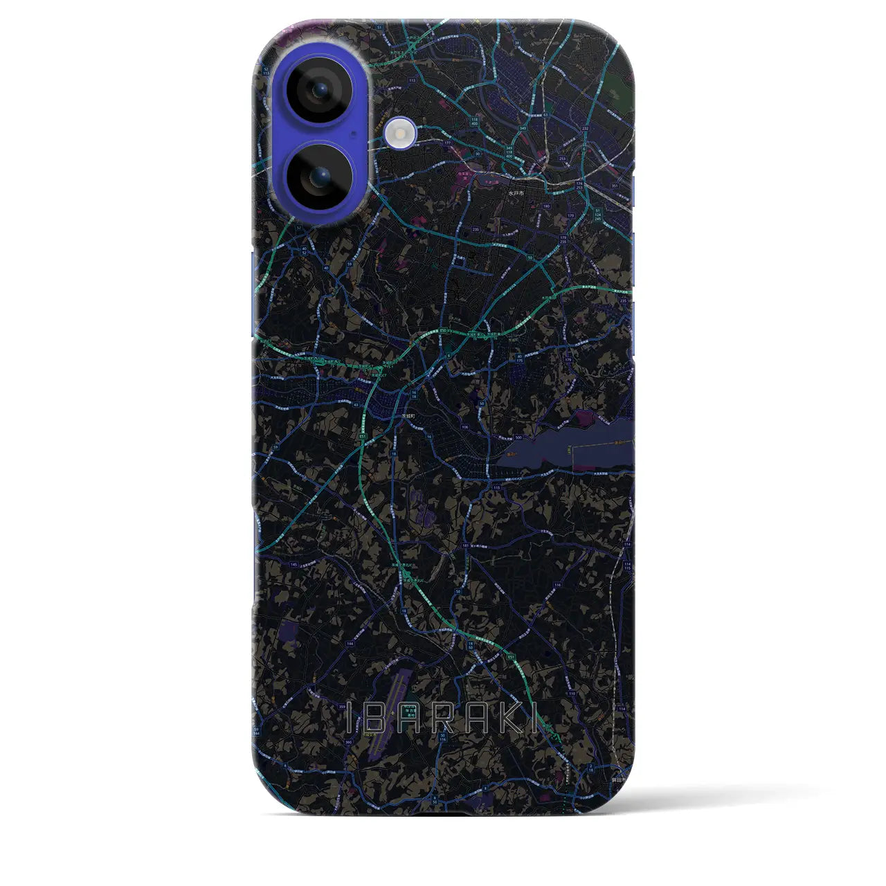 【茨城（茨城県）】地図柄iPhoneケース（バックカバータイプ）