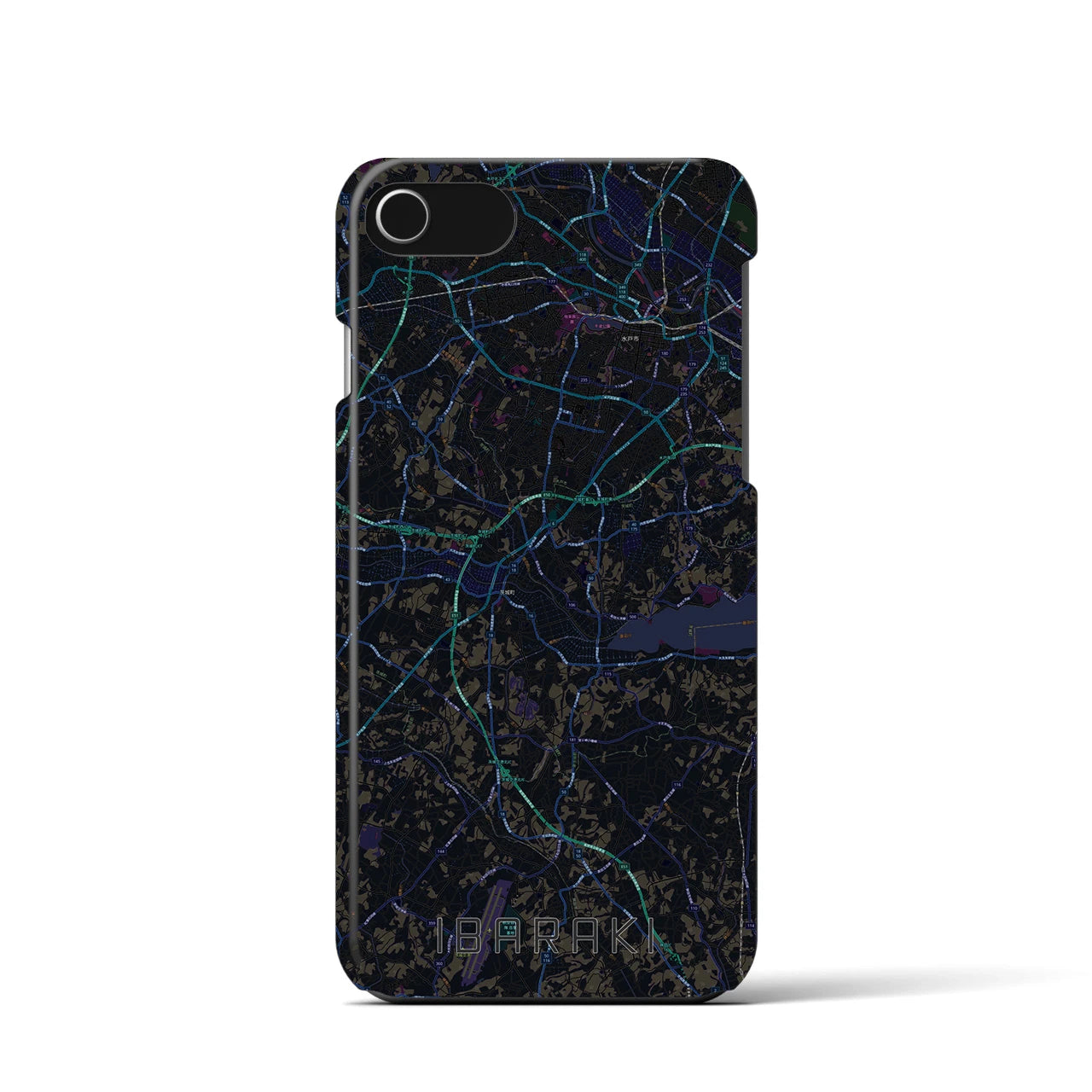 【茨城（茨城県）】地図柄iPhoneケース（バックカバータイプ）