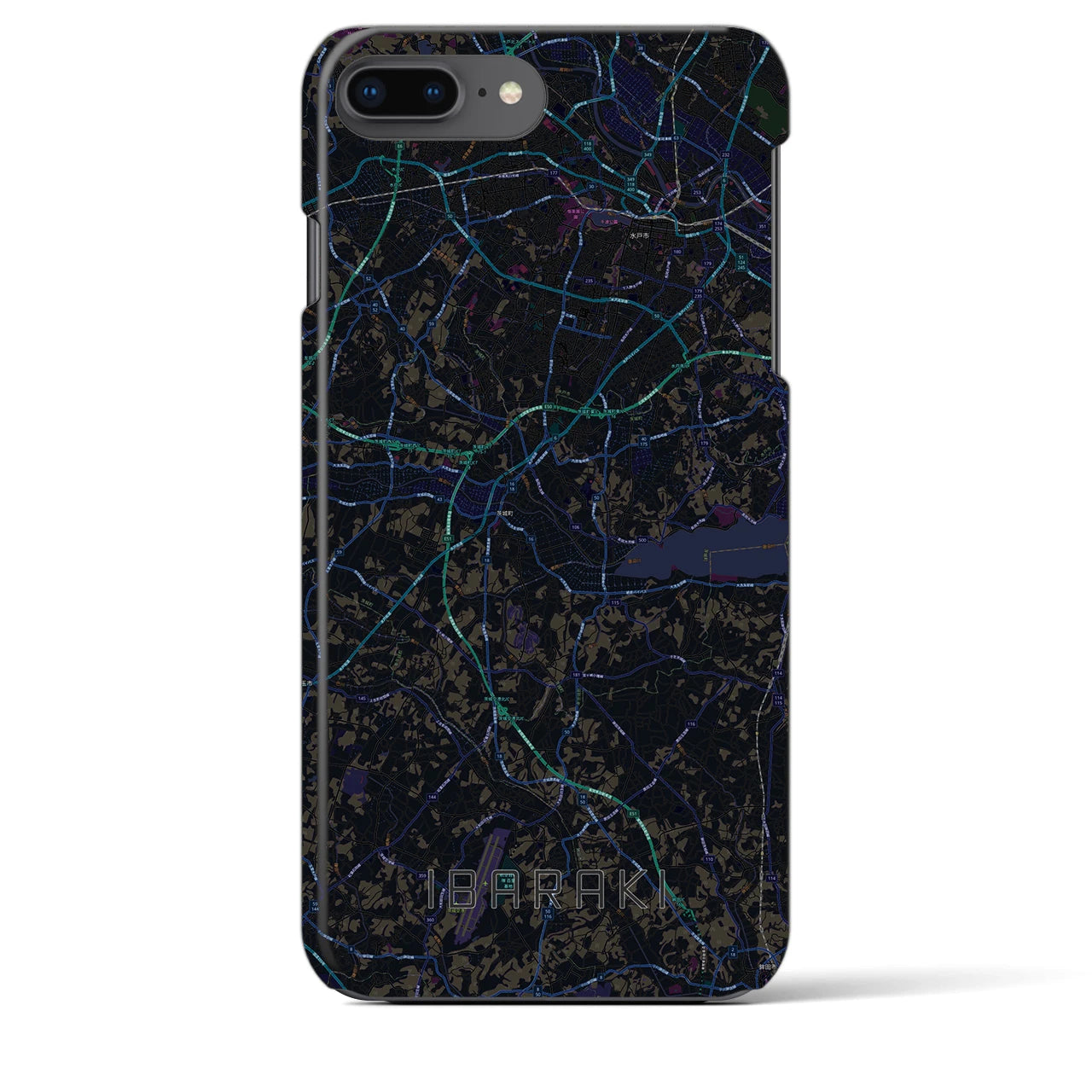 【茨城（茨城県）】地図柄iPhoneケース（バックカバータイプ）