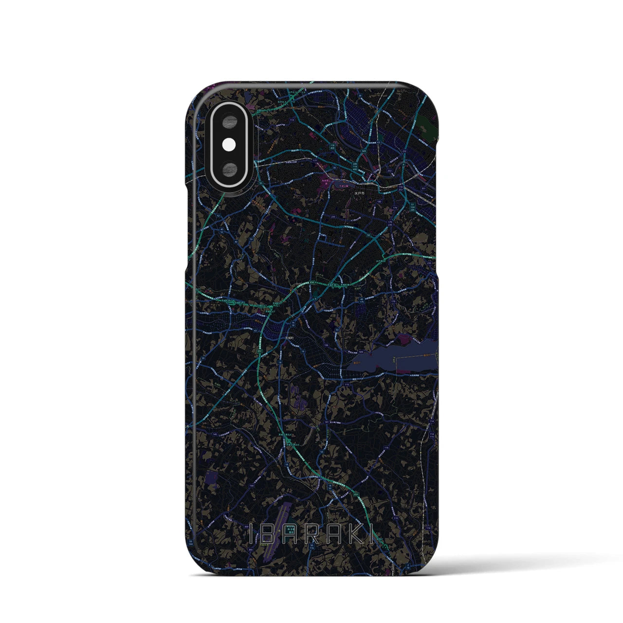 【茨城（茨城県）】地図柄iPhoneケース（バックカバータイプ）