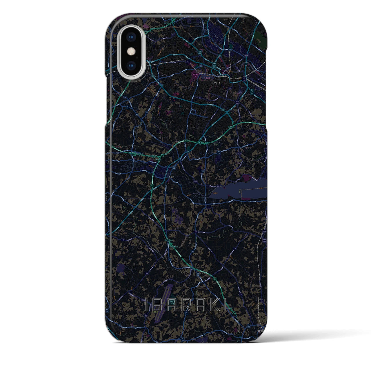【茨城（茨城県）】地図柄iPhoneケース（バックカバータイプ）