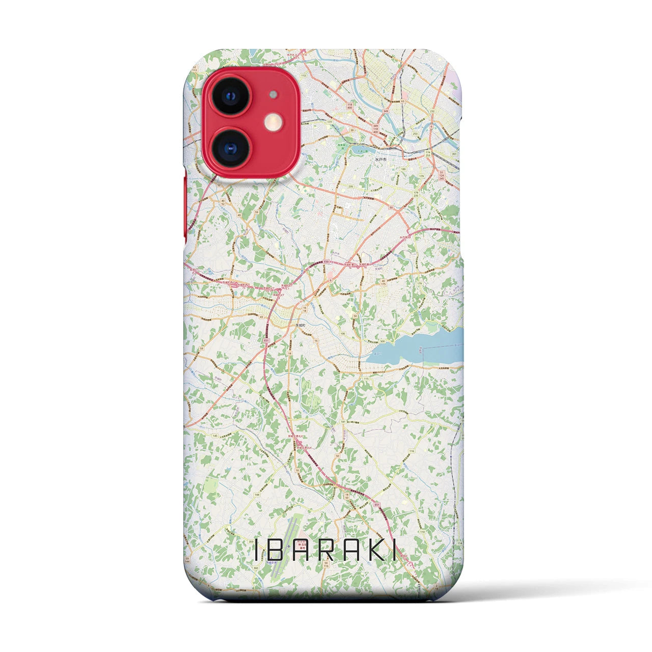 【茨城（茨城県）】地図柄iPhoneケース（バックカバータイプ）