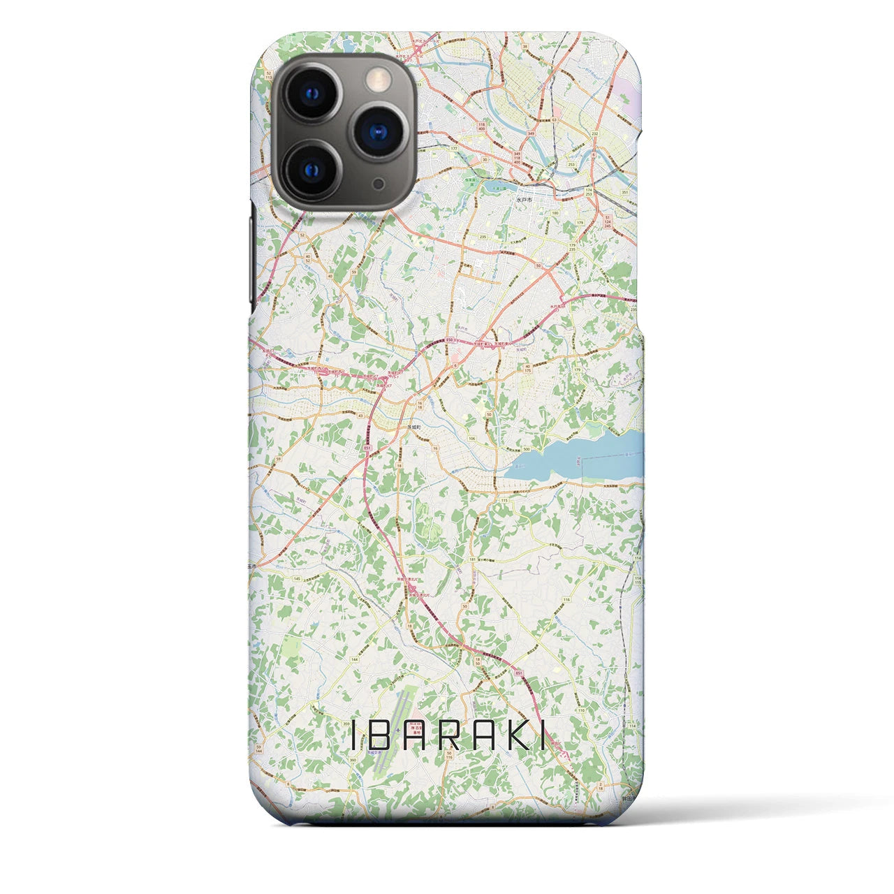 【茨城（茨城県）】地図柄iPhoneケース（バックカバータイプ）
