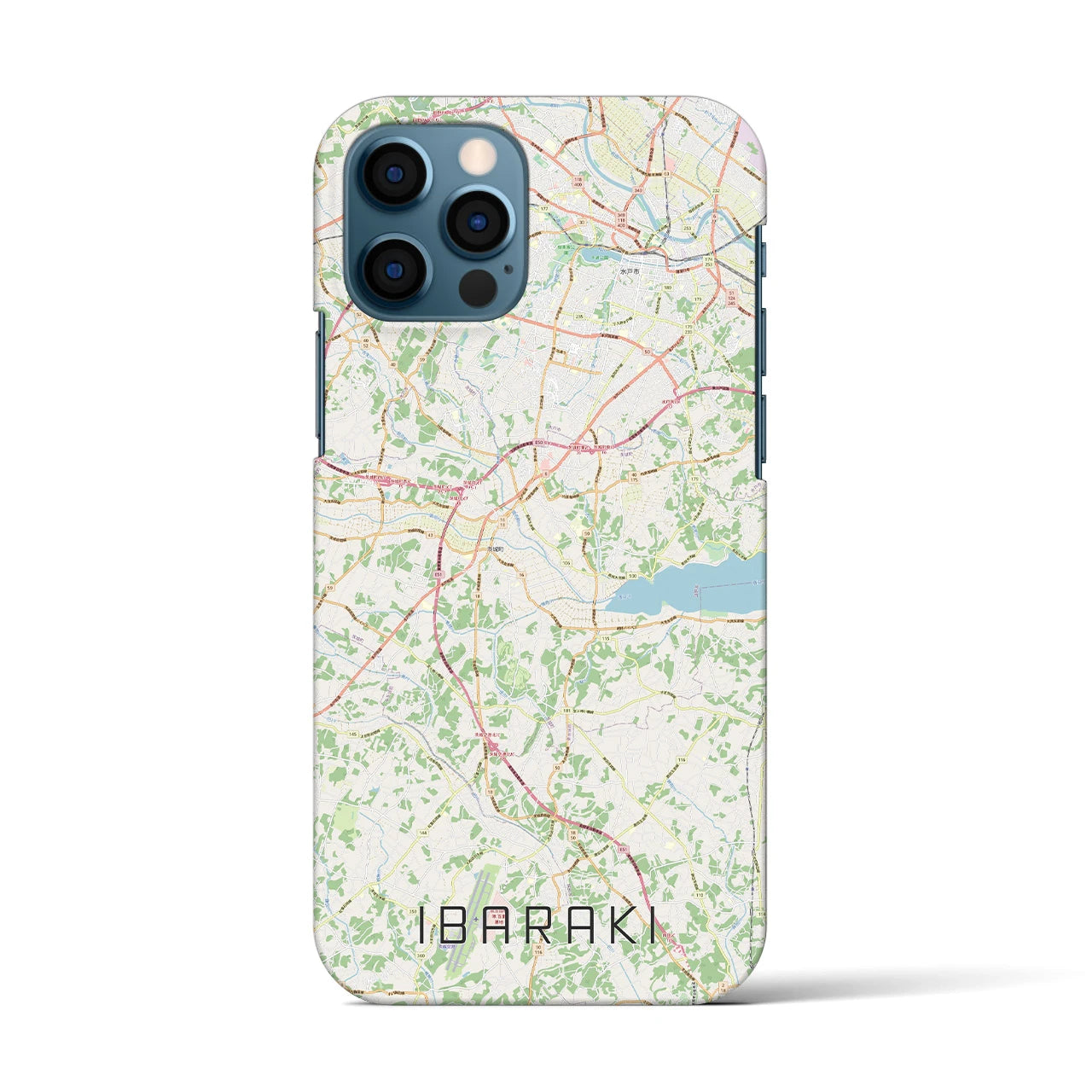【茨城（茨城県）】地図柄iPhoneケース（バックカバータイプ）