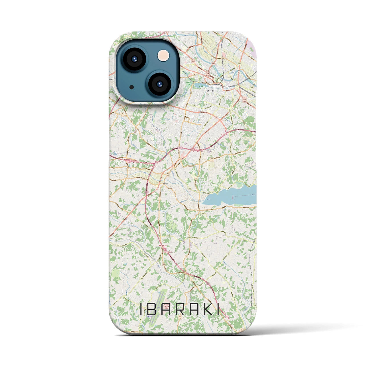 【茨城（茨城県）】地図柄iPhoneケース（バックカバータイプ）