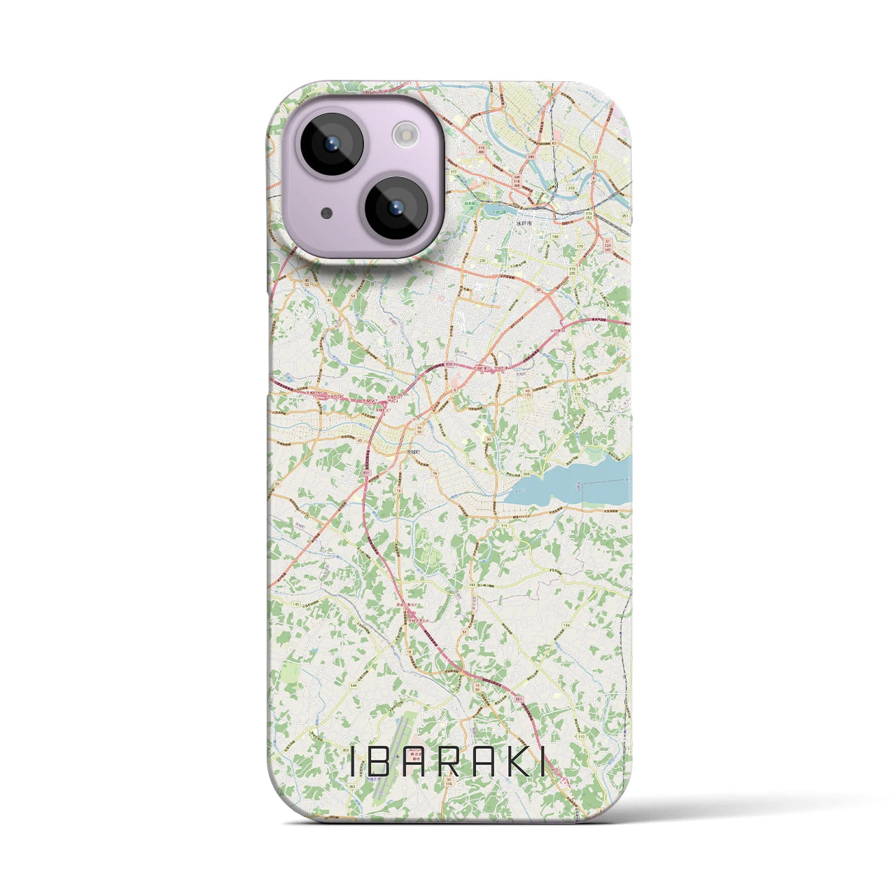 【茨城（茨城県）】地図柄iPhoneケース（バックカバータイプ）