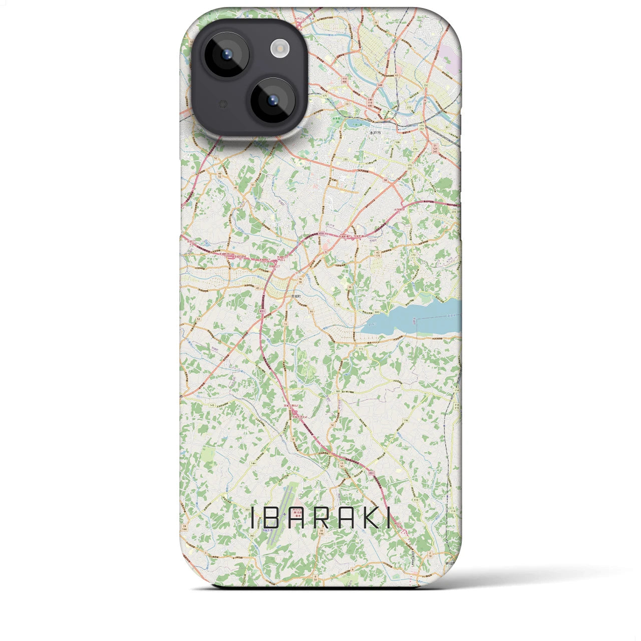 【茨城（茨城県）】地図柄iPhoneケース（バックカバータイプ）