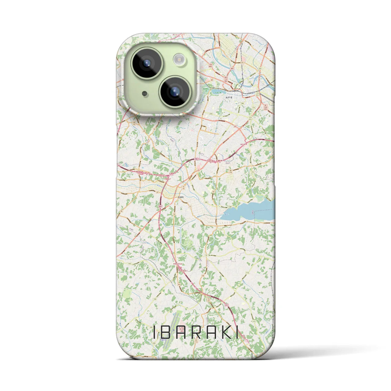 【茨城（茨城県）】地図柄iPhoneケース（バックカバータイプ）
