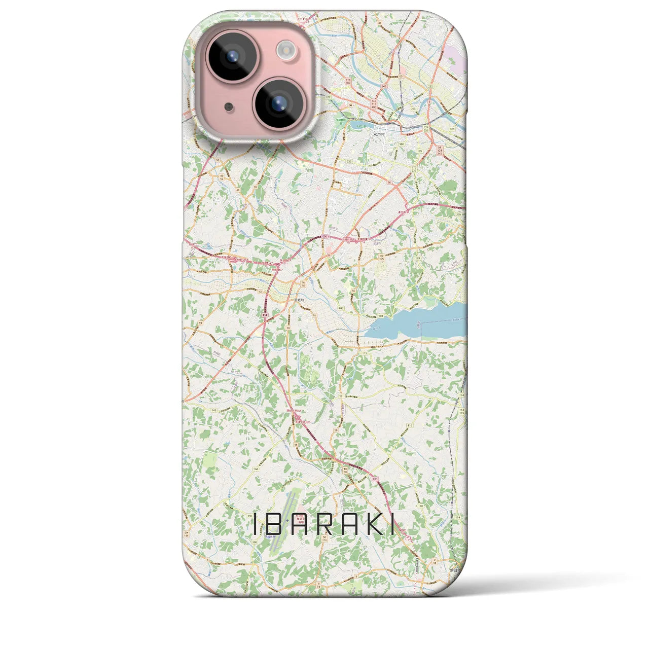 【茨城（茨城県）】地図柄iPhoneケース（バックカバータイプ）