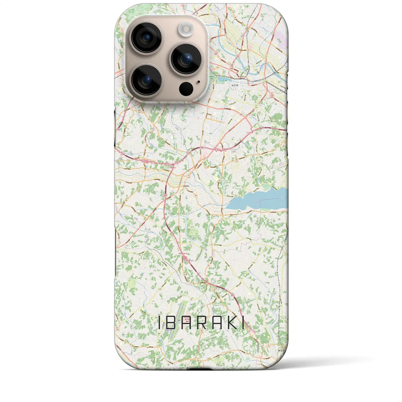 【茨城（茨城県）】地図柄iPhoneケース（バックカバータイプ）