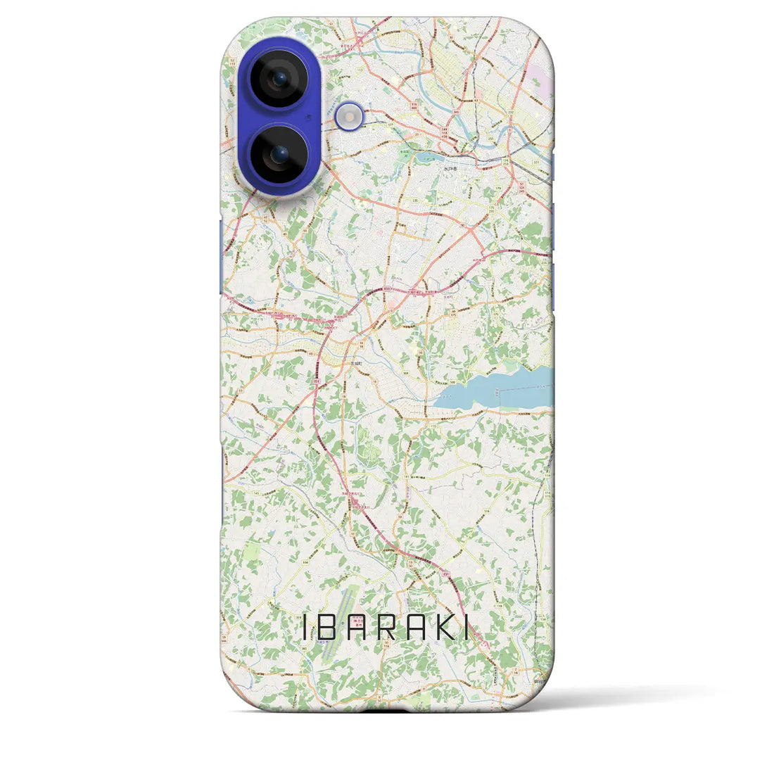 【茨城（茨城県）】地図柄iPhoneケース（バックカバータイプ）ナチュラル・iPhone 16 Pro Max 用