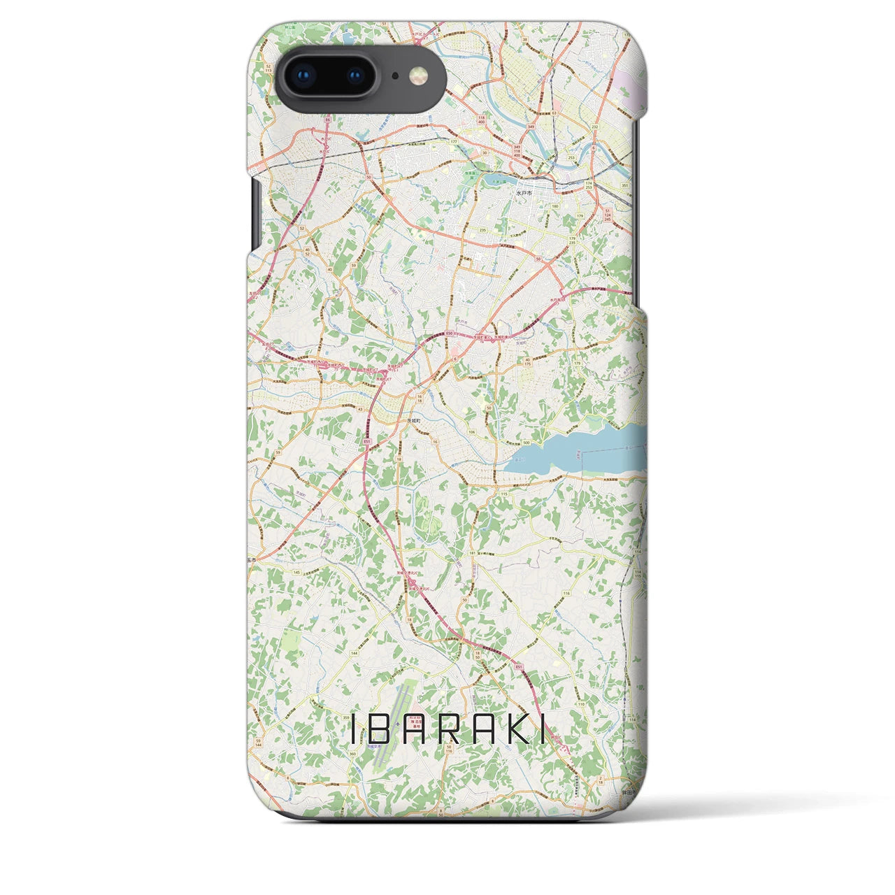 【茨城（茨城県）】地図柄iPhoneケース（バックカバータイプ）