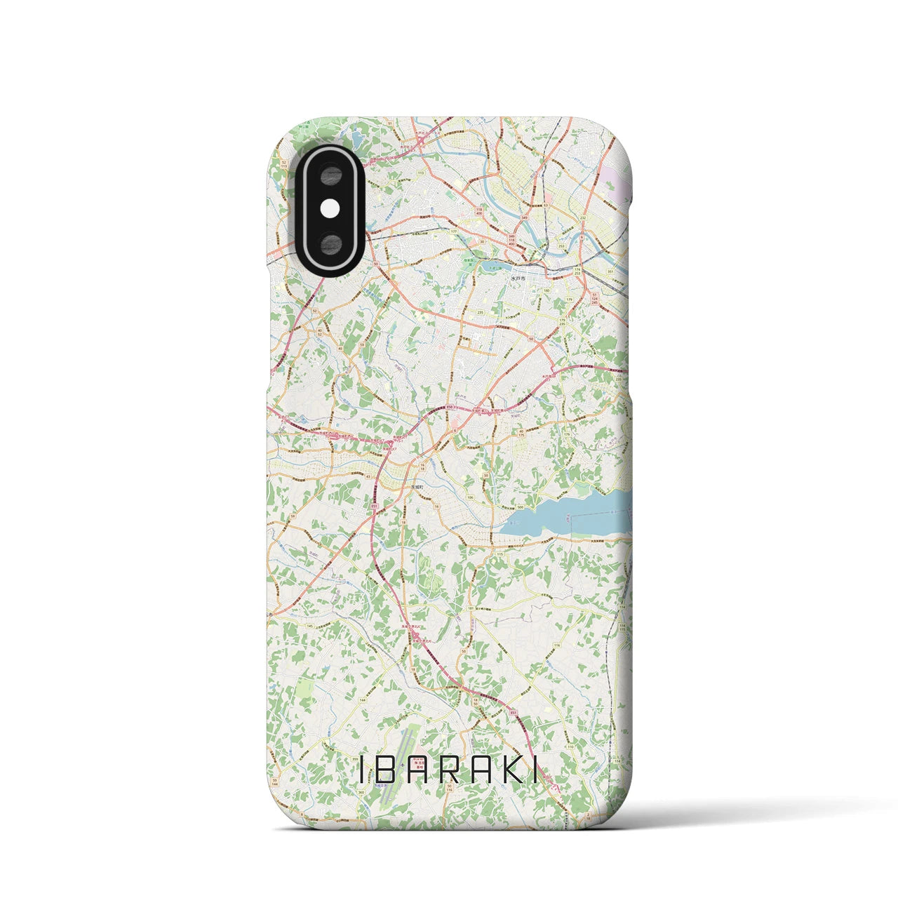 【茨城（茨城県）】地図柄iPhoneケース（バックカバータイプ）