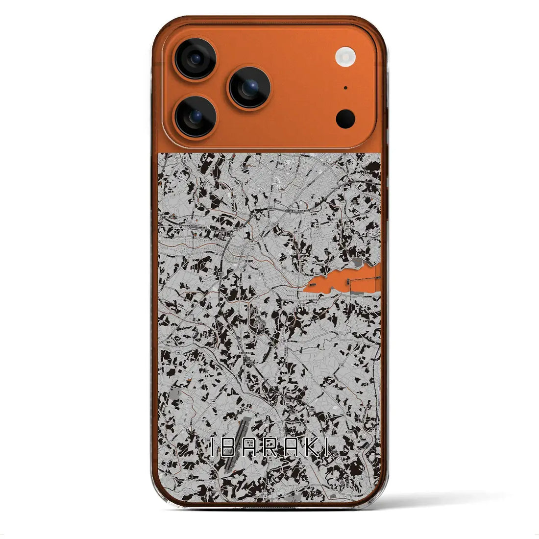 【茨城(茨城県)】地図柄iPhoneケース(クリアタイプ)モノトーン・iPhone 17 Pro Max 用