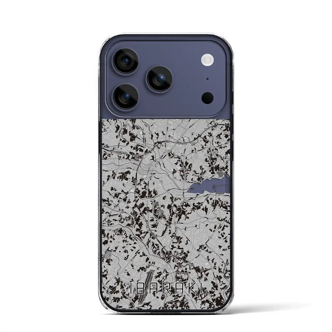 【茨城(茨城県)】地図柄iPhoneケース(クリアタイプ)モノトーン・iPhone 17 Pro Max 用