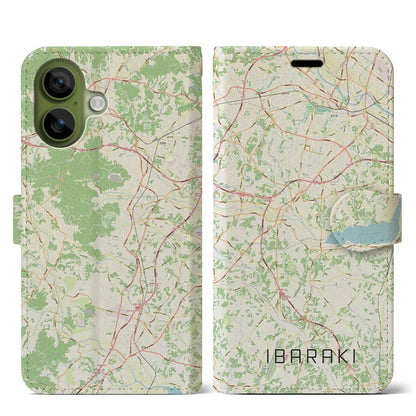 【茨城（茨城県）】地図柄iPhoneケース（手帳タイプ）