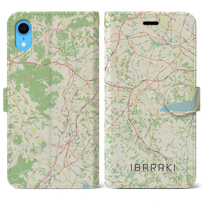 【茨城（茨城県）】地図柄iPhoneケース（手帳タイプ）ナチュラル・iPhone XR 用