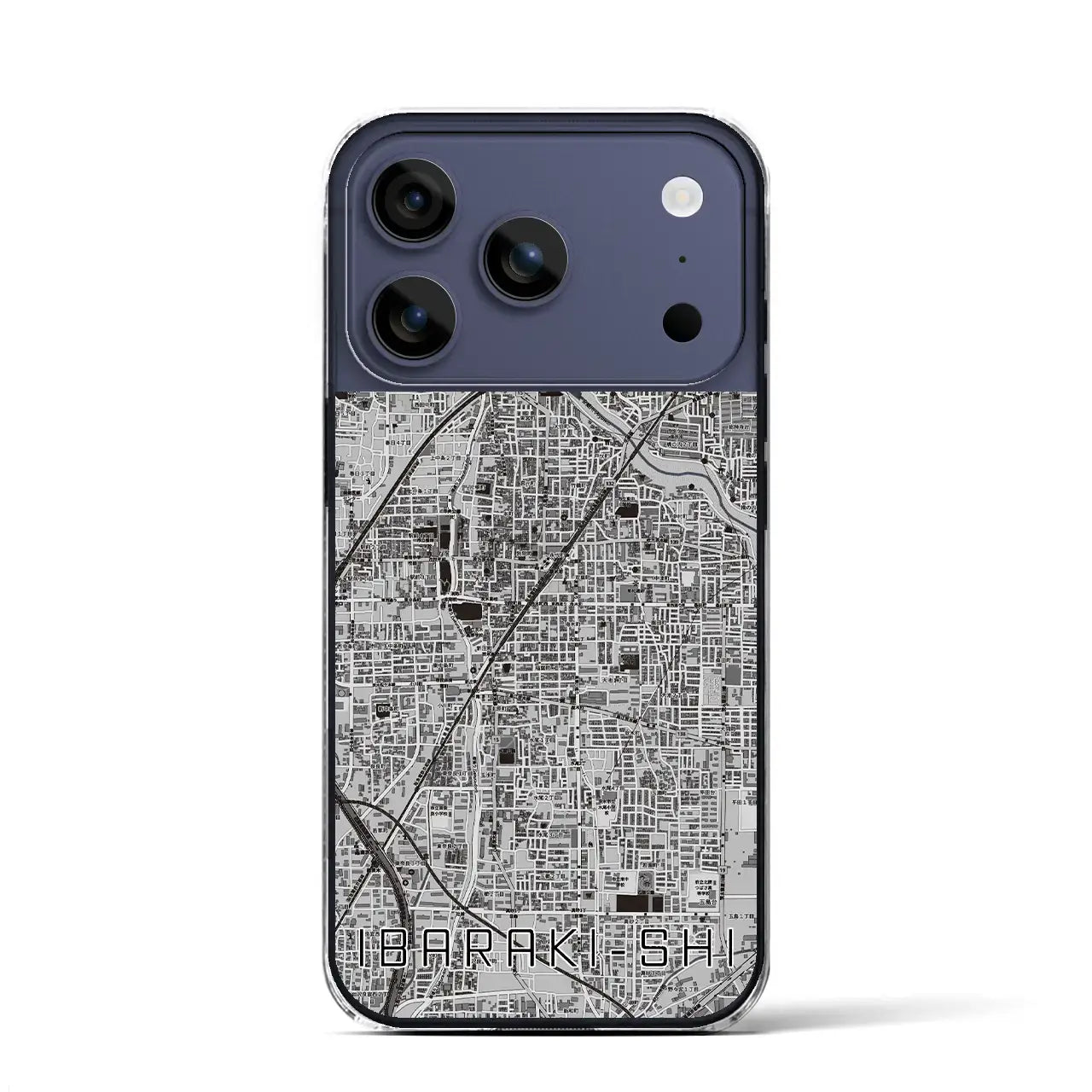 【茨木市（大阪府）】地図柄iPhoneケース（クリアタイプ）モノトーン・iPhone 17 Pro Max 用