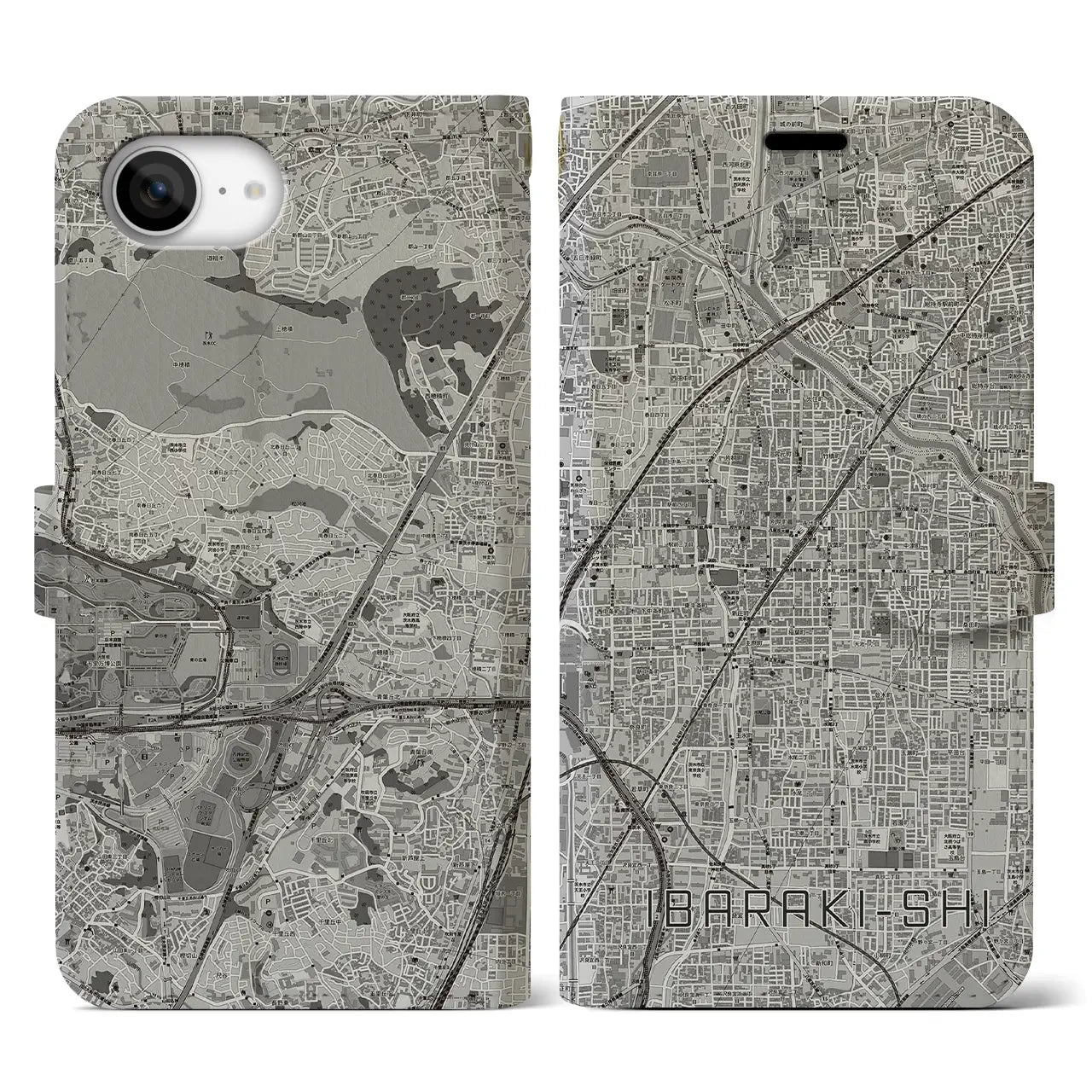 【茨木市（大阪府）】地図柄iPhoneケース（手帳タイプ）