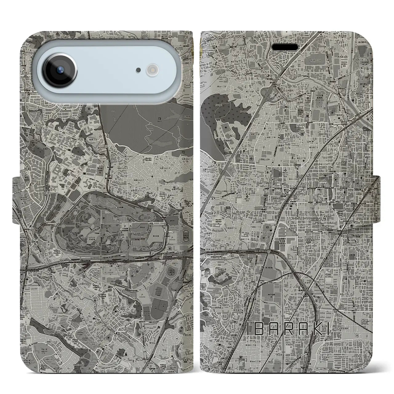 【茨木（大阪府）】地図柄iPhoneケース（手帳タイプ）