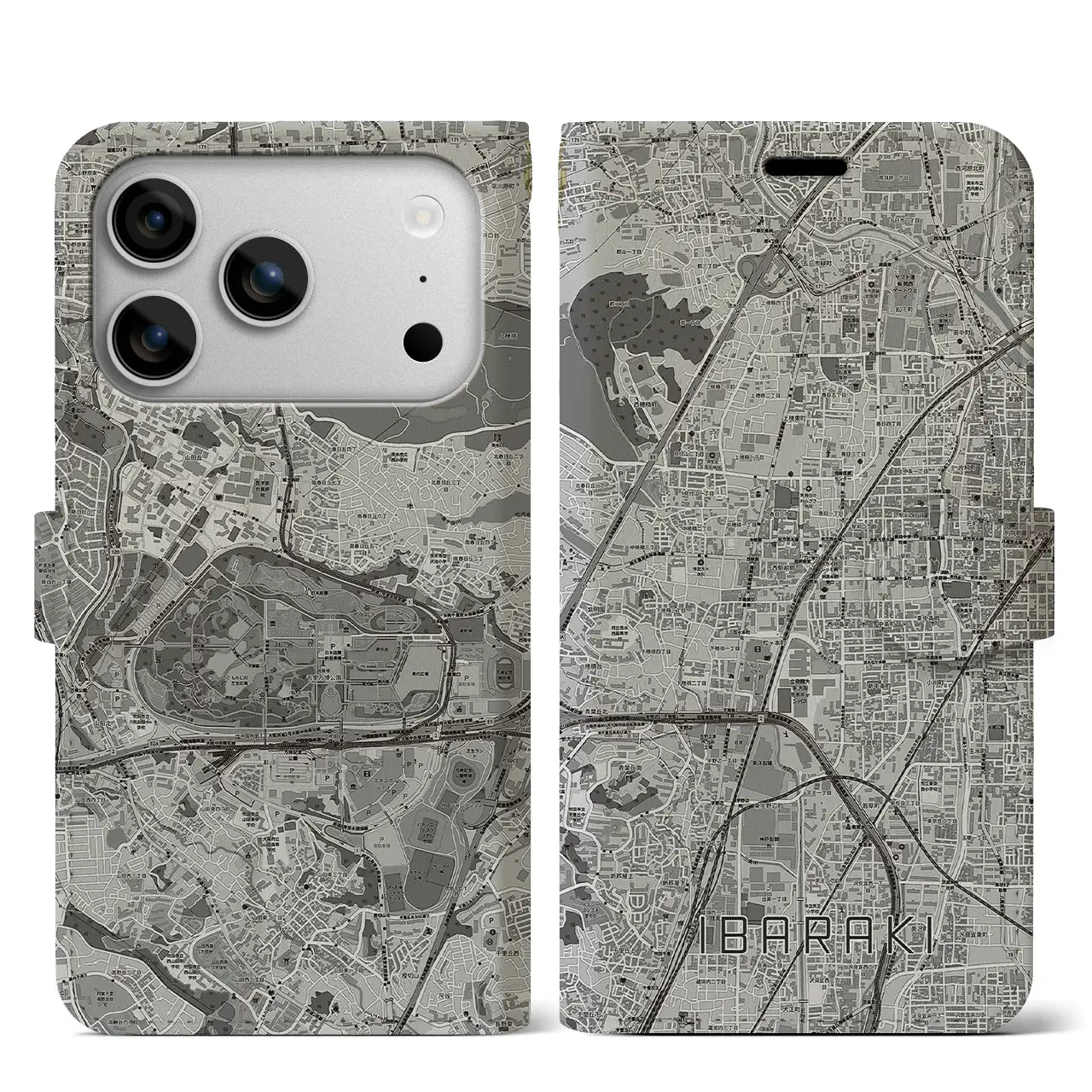 【茨木（大阪府）】地図柄iPhoneケース（手帳タイプ）