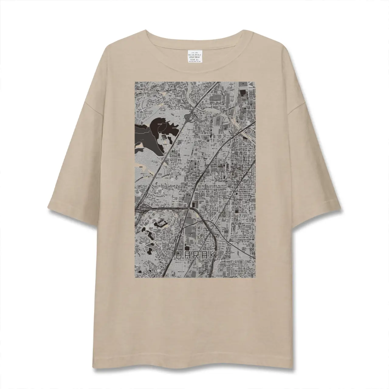 【茨木（大阪府）】地図柄ビッグシルエットTシャツ