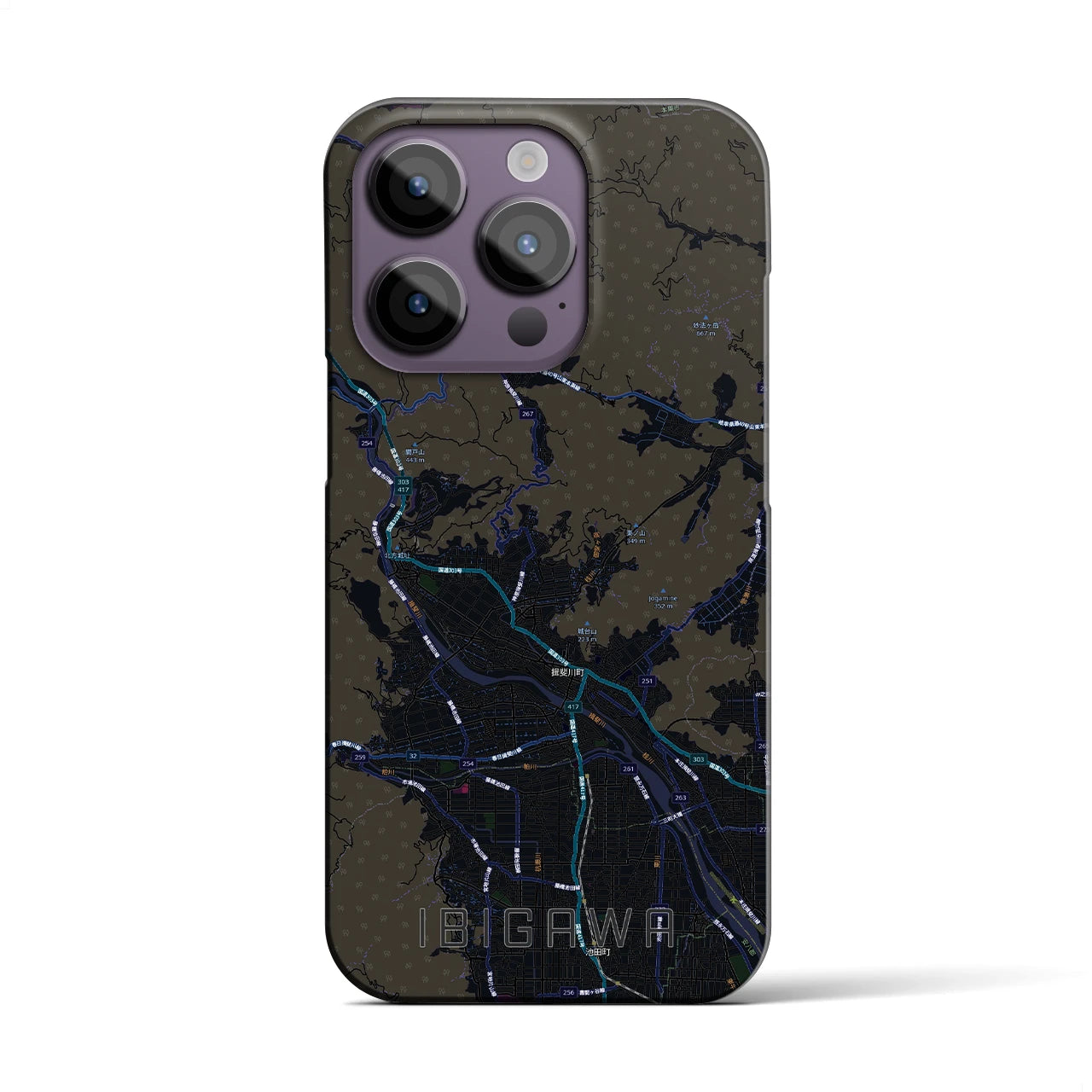 【揖斐川（岐阜県）】地図柄iPhoneケース（バックカバータイプ）