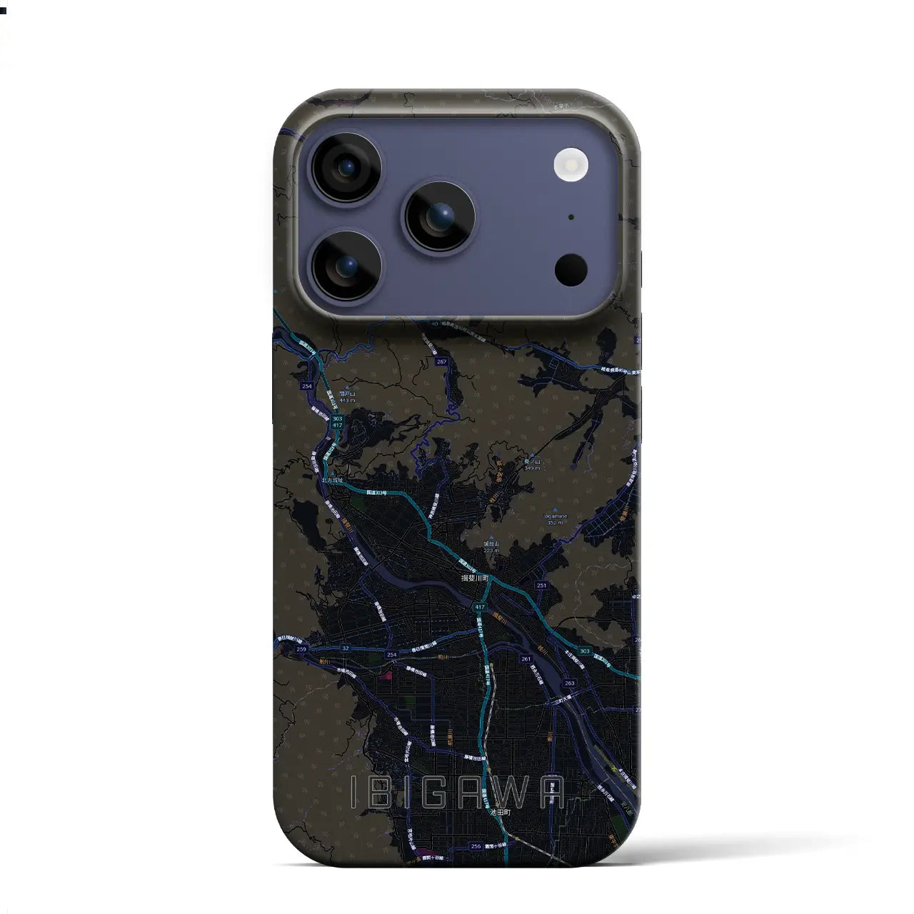 【揖斐川（岐阜県）】地図柄iPhoneケース（バックカバータイプ）