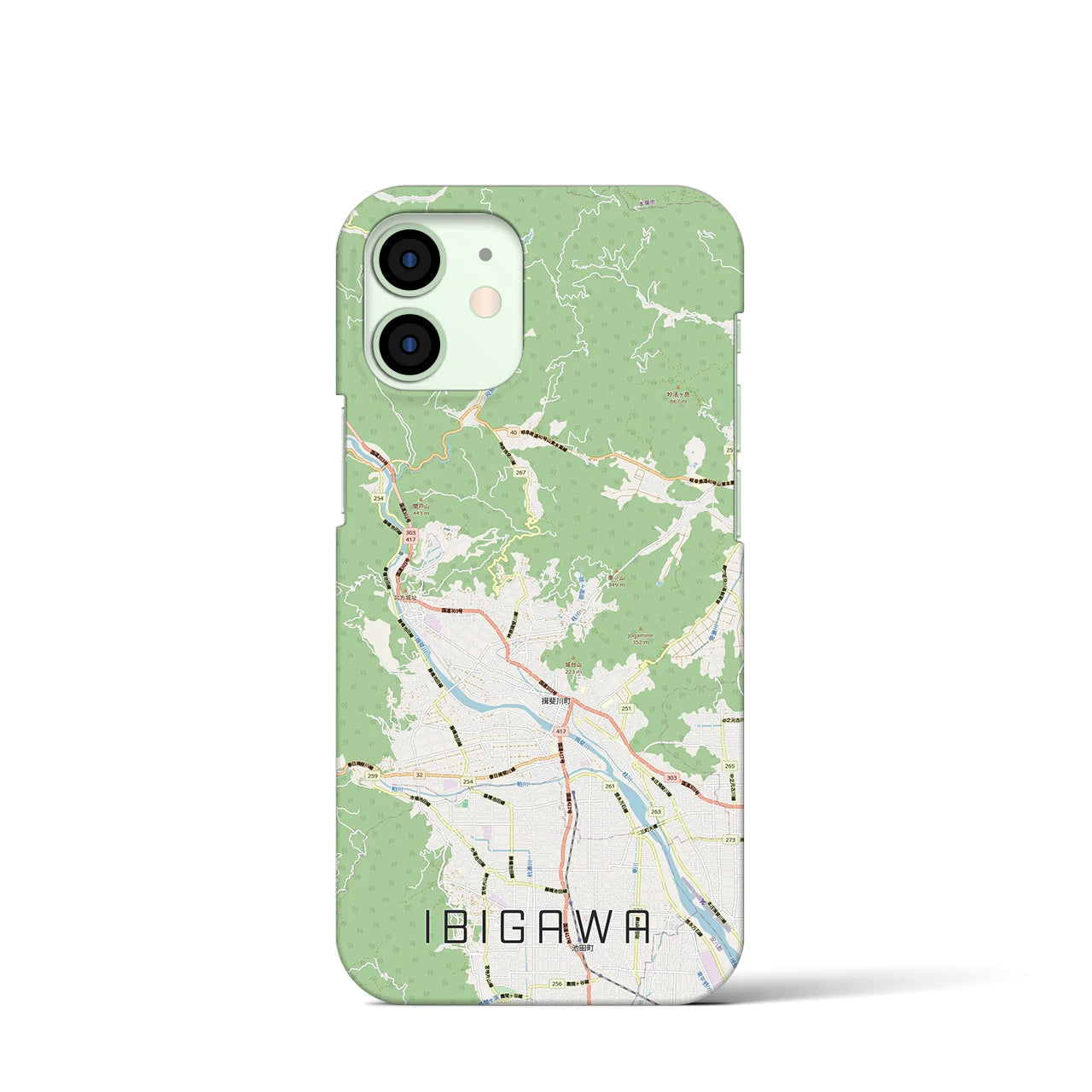 【揖斐川（岐阜県）】地図柄iPhoneケース（バックカバータイプ）