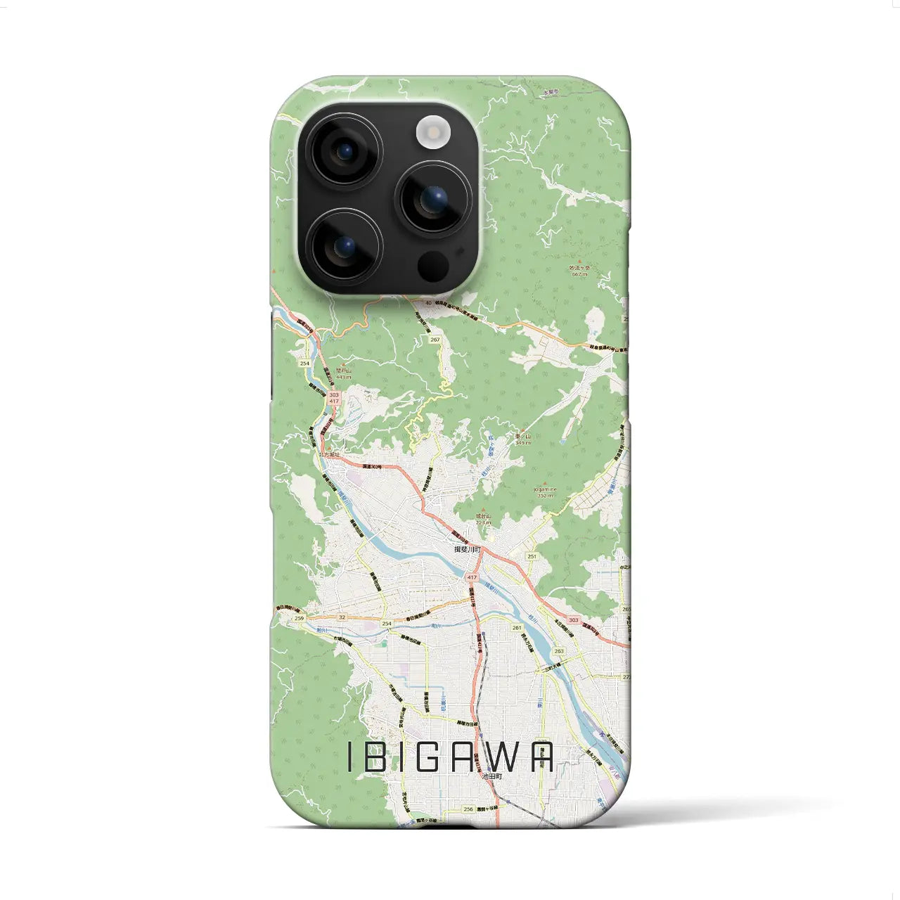 【揖斐川（岐阜県）】地図柄iPhoneケース（バックカバータイプ）