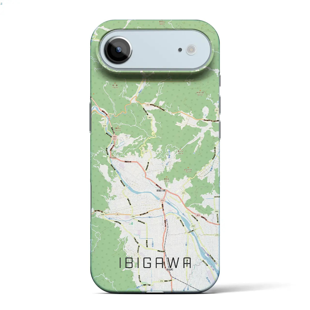 【揖斐川（岐阜県）】地図柄iPhoneケース（バックカバータイプ）ナチュラル・iPhone 17 Pro Max 用