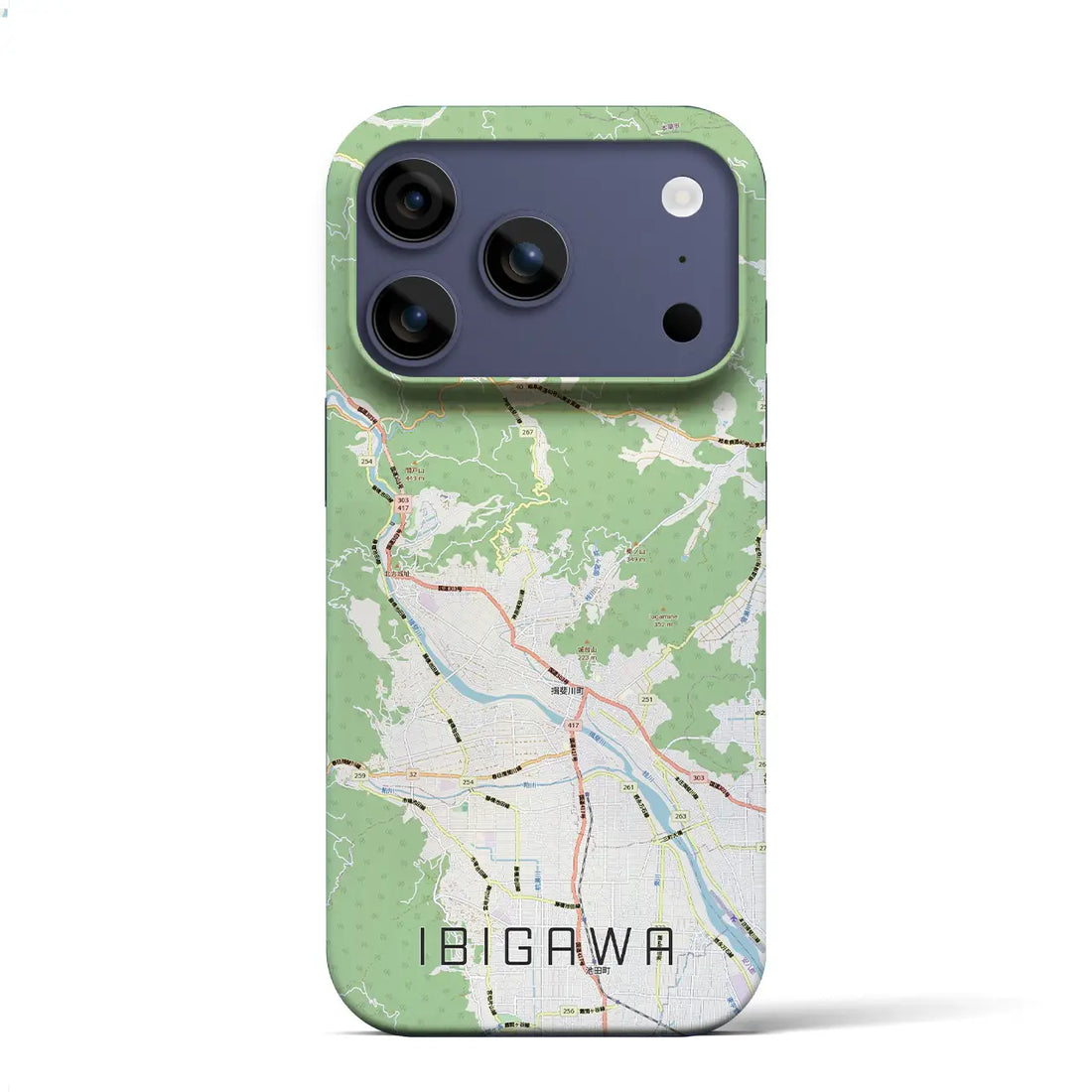 【揖斐川（岐阜県）】地図柄iPhoneケース（バックカバータイプ）ブラック・iPhone 17 Pro Max 用