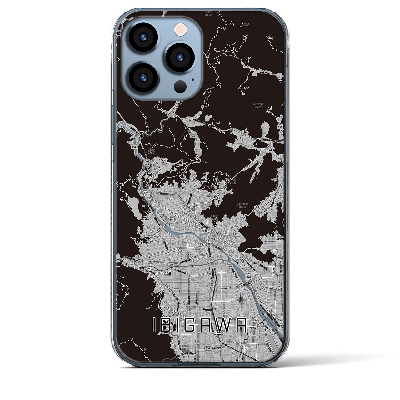 【揖斐川（岐阜県）】地図柄iPhoneケース（クリアタイプ）