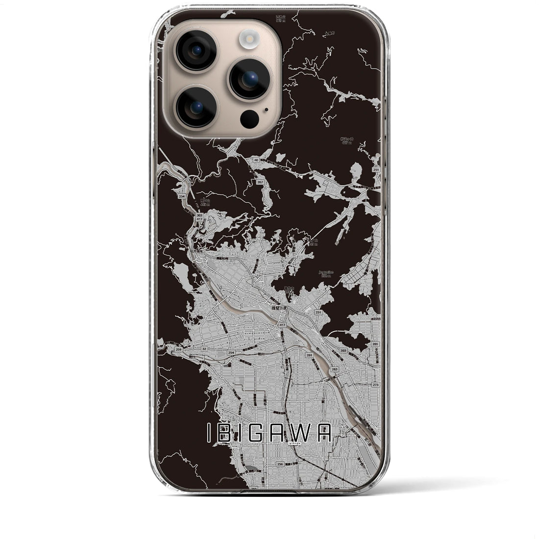 【揖斐川(岐阜県)】地図柄iPhoneケース(クリアタイプ)