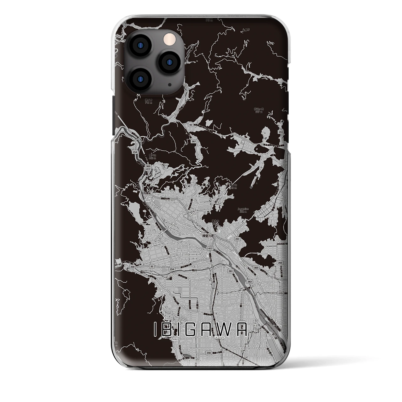 【揖斐川（岐阜県）】地図柄iPhoneケース（クリアタイプ）